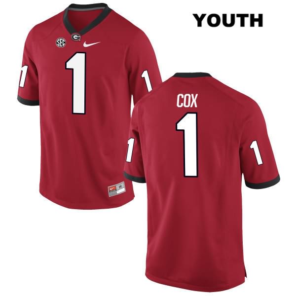 Georgia Bulldogs Youth Brenton Cox #1 NCAA Authentic Red Nike Stitched College Football Jersey SUR0056UK